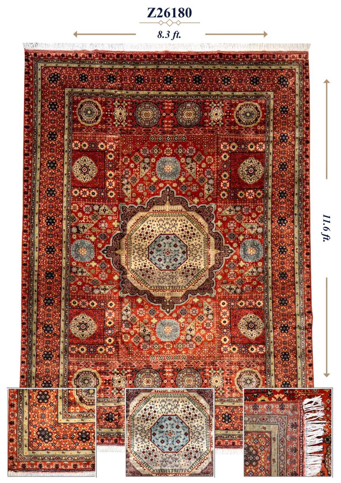 Z26180 Mamluk-design rust rug